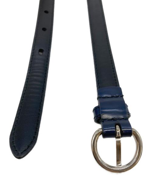 MIU MIU（ミュウミュウ）MIU MIU (ミュウミュウ) レザーナローベルト 5C 5673 ネイビー サイズ:SIZE 32/80の古着・服飾アイテム