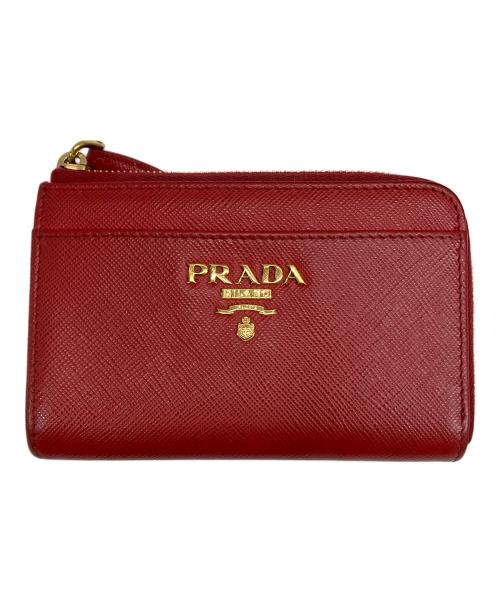 PRADA（プラダ）PRADA (プラダ) 2つ折り財布　1PP122 レッド サイズ:実寸参照の古着・服飾アイテム