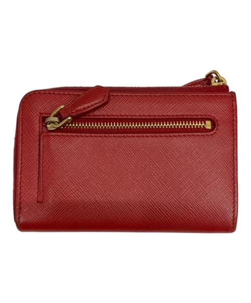 PRADA（プラダ）PRADA (プラダ) 2つ折り財布　1PP122 レッド サイズ:実寸参照の古着・服飾アイテム