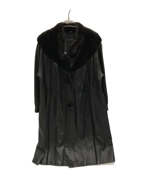 georges memmi（ジョルジュメミ）georges memmi (ジョルジュメミ) ファー切替レザーコート ブラック サイズ:SIZE 9の古着・服飾アイテム