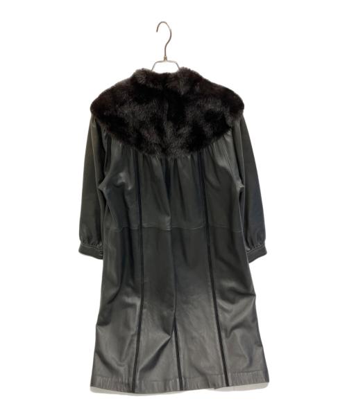 georges memmi（ジョルジュメミ）georges memmi (ジョルジュメミ) ファー切替レザーコート ブラック サイズ:SIZE 9の古着・服飾アイテム