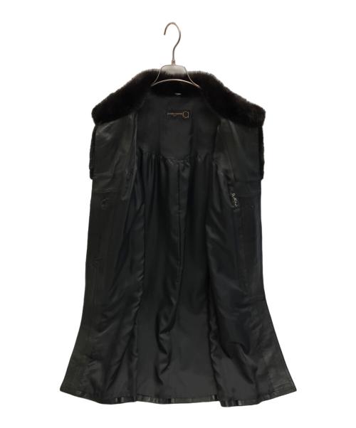georges memmi（ジョルジュメミ）georges memmi (ジョルジュメミ) ファー切替レザーコート ブラック サイズ:SIZE 9の古着・服飾アイテム