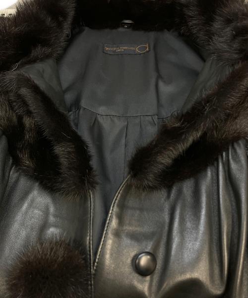 georges memmi（ジョルジュメミ）georges memmi (ジョルジュメミ) ファー切替レザーコート ブラック サイズ:SIZE 9の古着・服飾アイテム