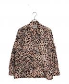 WACKO MARIAワコマリア）の古着「LEOPARD FLANNEL OPEN COLLAR SHIRT」｜ブラック×ピンク