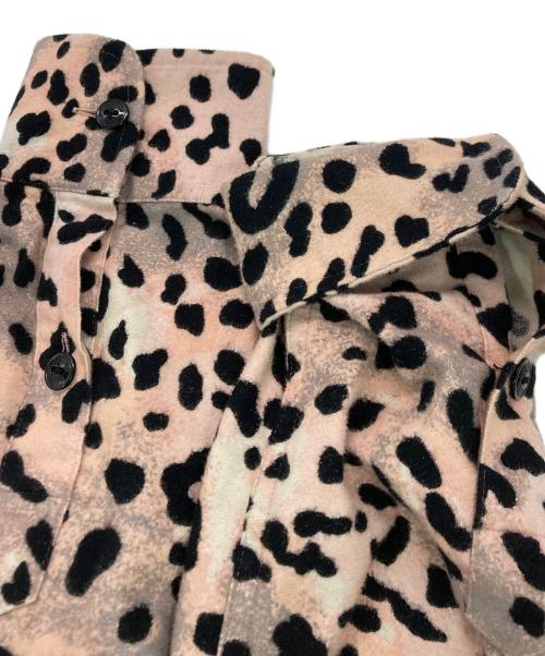WACKO MARIA（ワコマリア）WACKO MARIA (ワコマリア) LEOPARD FLANNEL OPEN COLLAR SHIRT ブラック×ピンク サイズ:SIZE Lの古着・服飾アイテム