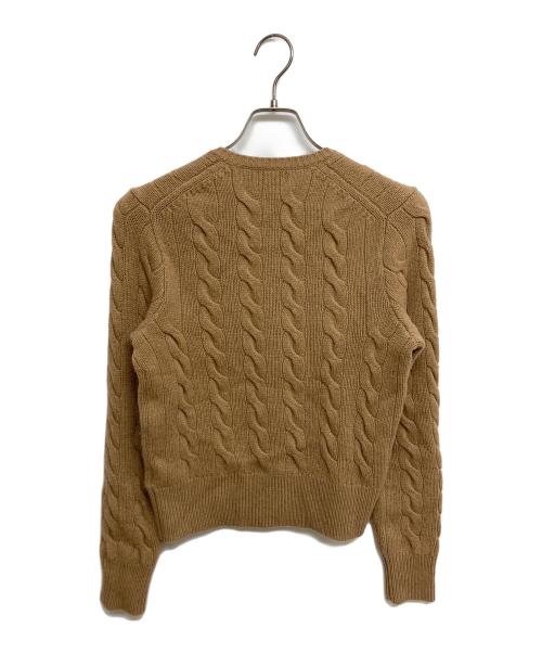 POLO RALPH LAUREN（ポロ・ラルフローレン）POLO RALPH LAUREN (ポロ・ラルフローレン) カシミヤ混 ケーブルニットカーディガン ブラウン サイズ:SIZE Mの古着・服飾アイテム
