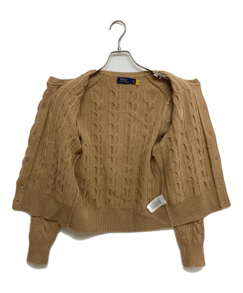 POLO RALPH LAUREN（ポロ・ラルフローレン）POLO RALPH LAUREN (ポロ・ラルフローレン) カシミヤ混 ケーブルニットカーディガン ブラウン サイズ:SIZE Mの古着・服飾アイテム