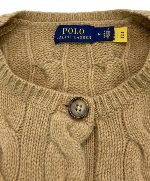 POLO RALPH LAUREN（ポロ・ラルフローレン）POLO RALPH LAUREN (ポロ・ラルフローレン) カシミヤ混 ケーブルニットカーディガン ブラウン サイズ:SIZE Mの古着・服飾アイテム