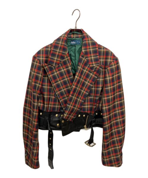 KOLOR（カラー）KOLOR (カラー) 再構築ウールダブルライダースジャケット 20SCL-J01105 レッド サイズ:SIZE 2の古着・服飾アイテム