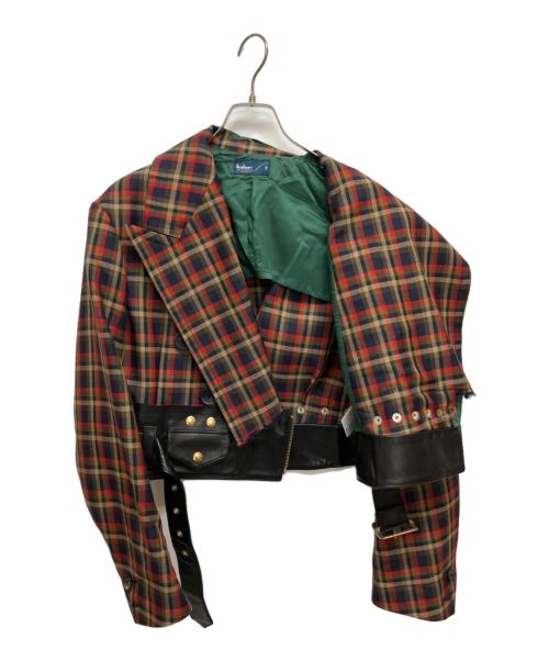 KOLOR（カラー）KOLOR (カラー) 再構築ウールダブルライダースジャケット 20SCL-J01105 レッド サイズ:SIZE 2の古着・服飾アイテム
