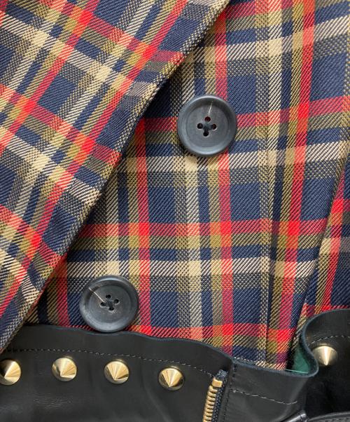 KOLOR（カラー）KOLOR (カラー) 再構築ウールダブルライダースジャケット 20SCL-J01105 レッド サイズ:SIZE 2の古着・服飾アイテム