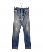 DIESELディーゼル）の古着「転写プリントデニムパンツ　D-KROOLEY-B」｜インディゴ