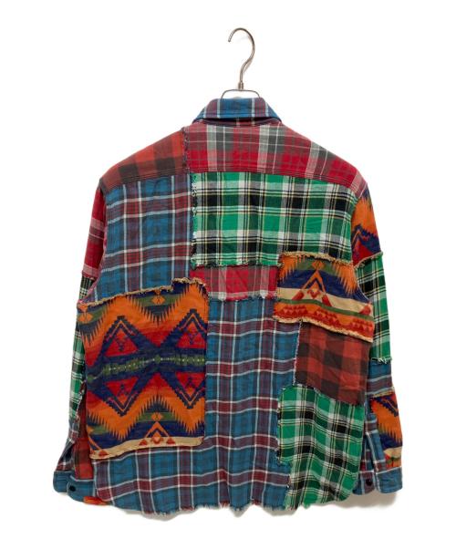 POLO RALPH LAUREN（ポロ・ラルフローレン）POLO RALPH LAUREN (ポロ・ラルフローレン) CLASSIC FIT PATCHWORK SHIRT/クラシックフィットパッチワークシャツ マルチカラー サイズ:XLの古着・服飾アイテム