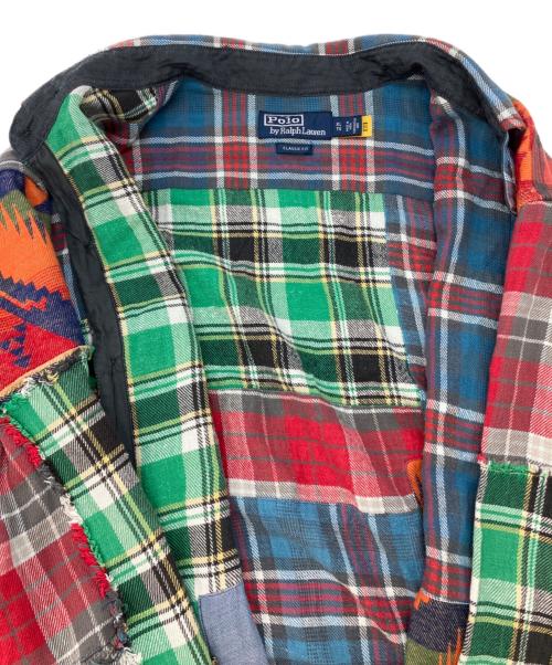 POLO RALPH LAUREN（ポロ・ラルフローレン）POLO RALPH LAUREN (ポロ・ラルフローレン) CLASSIC FIT PATCHWORK SHIRT/クラシックフィットパッチワークシャツ マルチカラー サイズ:XLの古着・服飾アイテム