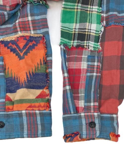 POLO RALPH LAUREN（ポロ・ラルフローレン）POLO RALPH LAUREN (ポロ・ラルフローレン) CLASSIC FIT PATCHWORK SHIRT/クラシックフィットパッチワークシャツ マルチカラー サイズ:XLの古着・服飾アイテム