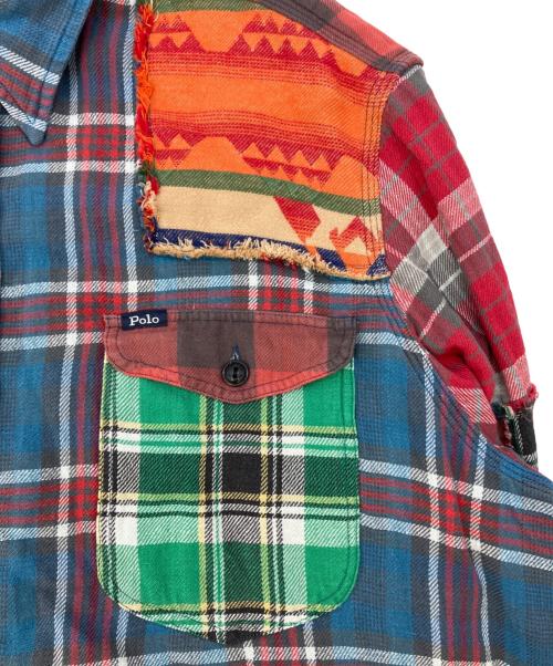 POLO RALPH LAUREN（ポロ・ラルフローレン）POLO RALPH LAUREN (ポロ・ラルフローレン) CLASSIC FIT PATCHWORK SHIRT/クラシックフィットパッチワークシャツ マルチカラー サイズ:XLの古着・服飾アイテム
