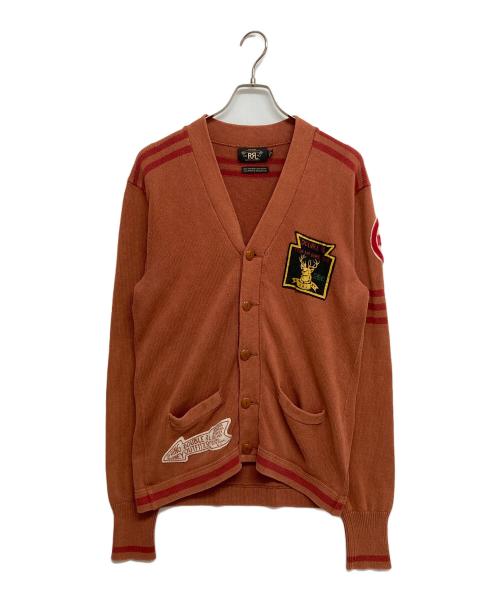 RRL（ダブルアールエル）RRL (ダブルアールエル) レタードニットカーディガン オレンジ サイズ:SIZE Mの古着・服飾アイテム