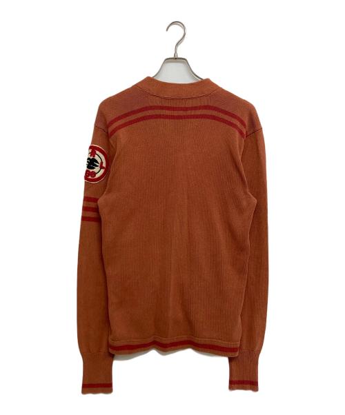 RRL（ダブルアールエル）RRL (ダブルアールエル) レタードニットカーディガン オレンジ サイズ:SIZE Mの古着・服飾アイテム