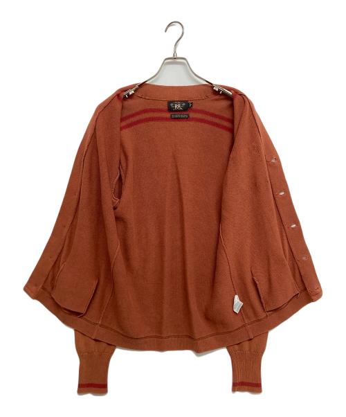 RRL（ダブルアールエル）RRL (ダブルアールエル) レタードニットカーディガン オレンジ サイズ:SIZE Mの古着・服飾アイテム