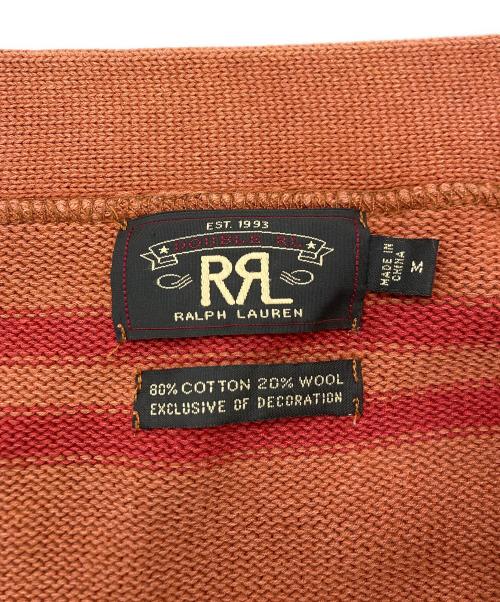 RRL（ダブルアールエル）RRL (ダブルアールエル) レタードニットカーディガン オレンジ サイズ:SIZE Mの古着・服飾アイテム