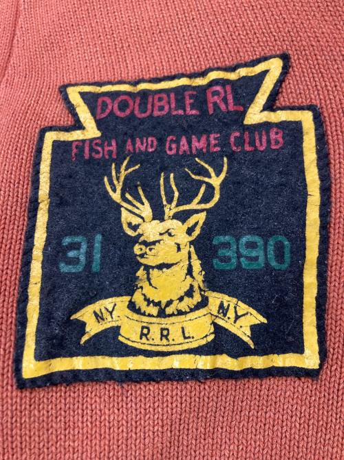 RRL（ダブルアールエル）RRL (ダブルアールエル) レタードニットカーディガン オレンジ サイズ:SIZE Mの古着・服飾アイテム
