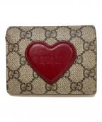 GUCCIグッチ）の古着「ハートモチーフウォレット　648848」｜ベージュ・ブラウン
