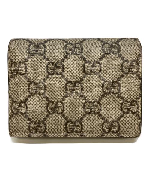 GUCCI（グッチ）GUCCI (グッチ) ハートモチーフウォレット　648848 ベージュ・ブラウン サイズ:実寸サイズを参照くださいの古着・服飾アイテム