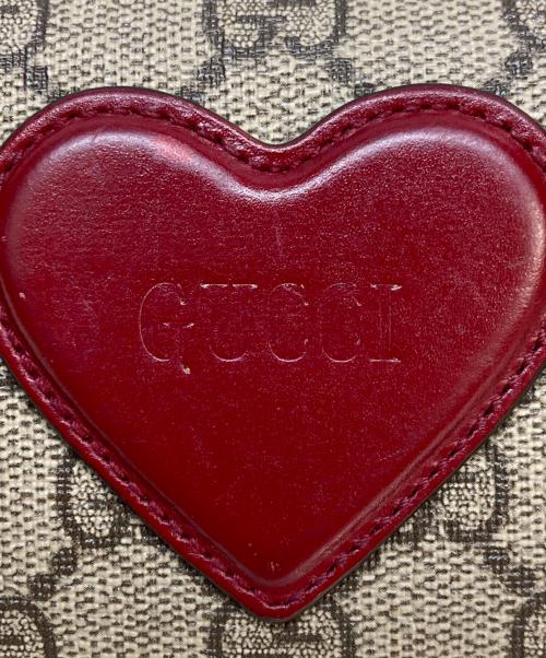 GUCCI（グッチ）GUCCI (グッチ) ハートモチーフウォレット　648848 ベージュ・ブラウン サイズ:実寸サイズを参照くださいの古着・服飾アイテム