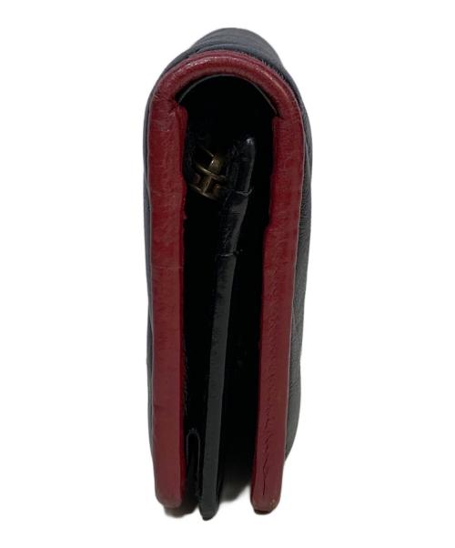 GUCCI（グッチ）GUCCI (グッチ) 3つ折り財布　573811 ブラック・レッド サイズ:実寸サイズを参照くださいの古着・服飾アイテム