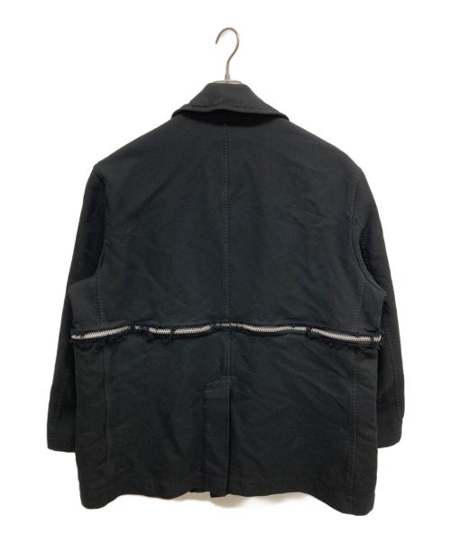 BLACK COMME des GARCONS（ブラックコムデギャルソン）BLACK COMME des GARCONS (ブラックコムデギャルソン) エステル厚ギャバ Pコート 1P-C004 ブラック サイズ:Sの古着・服飾アイテム