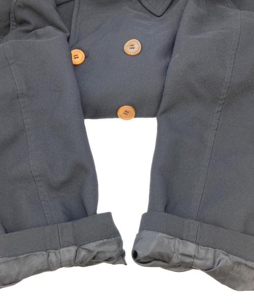 BLACK COMME des GARCONS（ブラックコムデギャルソン）BLACK COMME des GARCONS (ブラックコムデギャルソン) エステル厚ギャバ Pコート 1P-C004 ブラック サイズ:Sの古着・服飾アイテム