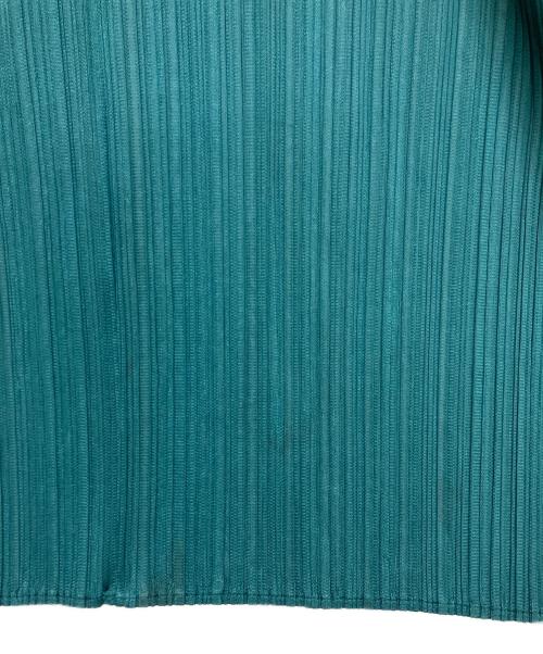 PLEATS PLEASE（プリーツプリーズ）PLEATS PLEASE (プリーツプリーズ) ダブルカラーロングカーディガン プリーツ PP21-JA542 グリーン サイズ:SIZE 2の古着・服飾アイテム