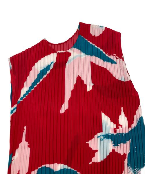 ISSEY MIYAKE（イッセイミヤケ）ISSEY MIYAKE (イッセイミヤケ) Vigor Pleats Pleated Dresses IM43FH115 ブルー×レッド サイズ:SIZE2の古着・服飾アイテム