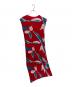 ISSEY MIYAKE (イッセイミヤケ) Vigor Pleats Pleated Dresses IM43FH115 ブルー×レッド サイズ:SIZE2：45000円
