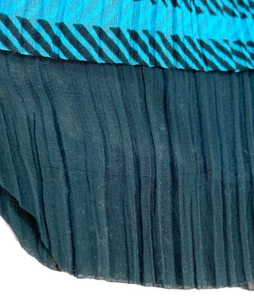 PLEATS PLEASE（プリーツプリーズ）PLEATS PLEASE (プリーツプリーズ) 巾着ポーチ オレンジ×ブルー サイズ:実寸サイズを参照くださいの古着・服飾アイテム