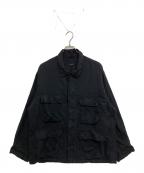 COMOLIコモリ）の古着「シルクコットン B.D.Uジャケット　D01-01013」｜ブラック