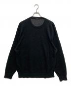 COMOLIコモリ）の古着「リネン クルーネックニット　D01-06014」｜ブラック