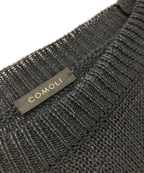 COMOLI（コモリ）COMOLI (コモリ) リネン クルーネックニット　D01-06014 ブラック サイズ:SIZE3の古着・服飾アイテム