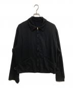 COMOLIコモリ）の古着「シルクネップ ジップショートジャケット D01-01007」｜ブラック