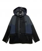 sacaiサカイ）の古着「Wool Melton Jacket 再構築 ドッキングウールメルトンジャケット 21-02617M」｜ネイビー