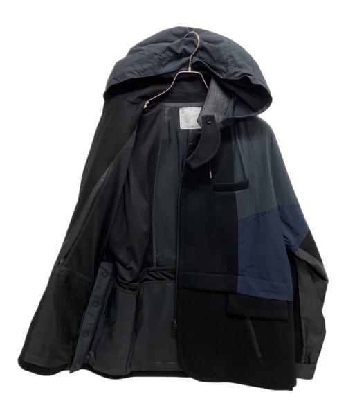sacai（サカイ）sacai (サカイ) Wool Melton Jacket 再構築 ドッキングウールメルトンジャケット 21-02617M ネイビー サイズ:SIZE 2の古着・服飾アイテム