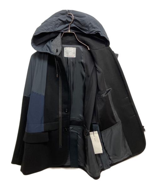 sacai（サカイ）sacai (サカイ) Wool Melton Jacket 再構築 ドッキングウールメルトンジャケット 21-02617M ネイビー サイズ:SIZE 2の古着・服飾アイテム