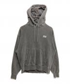 WIND AND SEAウィンダンシー）の古着「PALM TREE PATCHWORK HOODED SWEAT SHIRT　WDS-O-PTR-26-Q2-CS-01」｜グレー