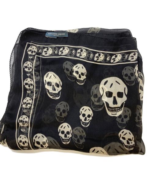 ALEXANDER McQUEEN（アレキサンダーマックイーン）ALEXANDER McQUEEN (アレキサンダーマックイーン) シルクスカルスカ-フ ブラック サイズ:実寸サイズをご参照ください。の古着・服飾アイテム