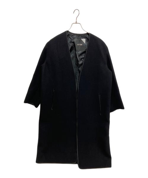 ATON（エイトン）ATON (エイトン) TOMORROW LAND (トゥモローランド) 別注ウールメルトンノーカラーコート　SC.AG.BW.6971 ブラック サイズ:SIZE01の古着・服飾アイテム