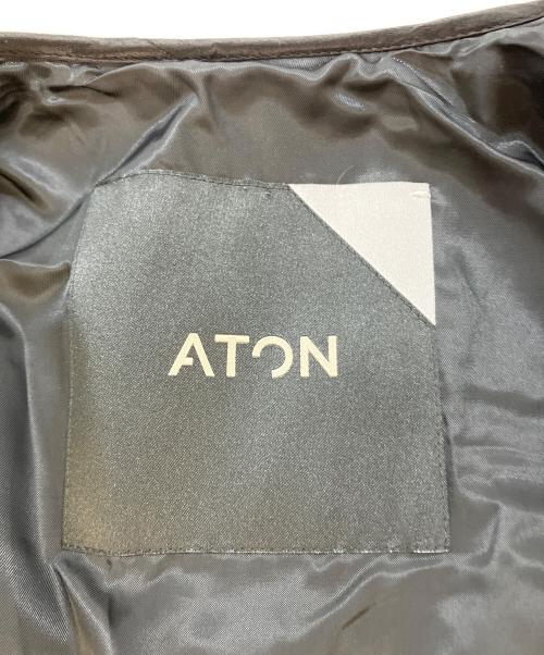 ATON（エイトン）ATON (エイトン) TOMORROW LAND (トゥモローランド) 別注ウールメルトンノーカラーコート　SC.AG.BW.6971 ブラック サイズ:SIZE01の古着・服飾アイテム