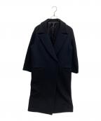 DEUXIEME CLASSEドゥーズィエム クラス）の古着「WIDE COAT ウール マキシ ダブル ロング コート 17020500713030」｜ブラック