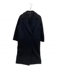 DEUXIEME CLASSE（ドゥーズィエム クラス）の古着「WIDE COAT ウール マキシ ダブル ロング コート 17020500713030」｜ブラック