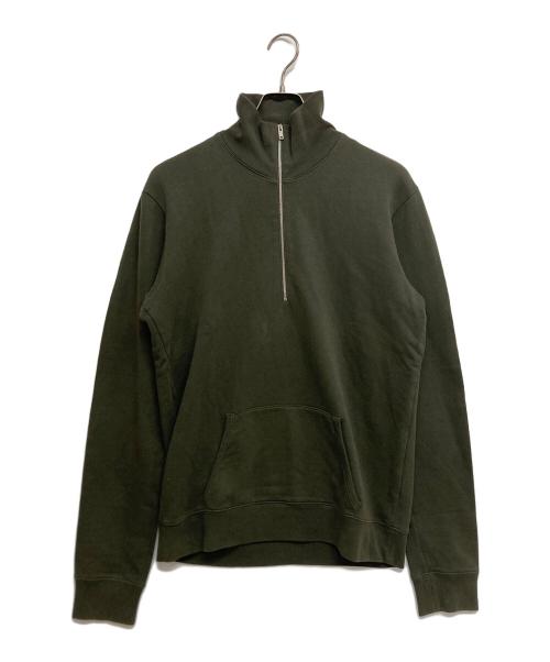 Maison Margiela（メゾンマルジェラ）Maison Margiela (メゾンマルジェラ) エルボーパッチハーフジップスウェット　50GU003425279 グリーン サイズ:SIZE50の古着・服飾アイテム