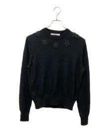 GIVENCHY（ジバンシィ）の古着「スターパッチニット 17X 7808 536」｜ブラック
